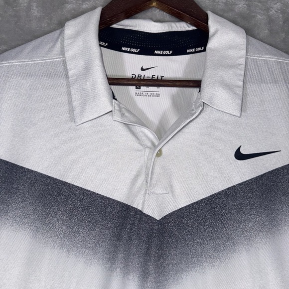 Nike Other - Nike Golf‎ Dri-Fit Polo Chevron Print Light Gray Men's Size X-Large
